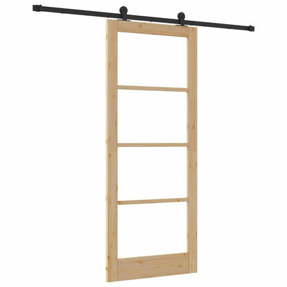 Schuifdeur – Schuifdeursysteem – Roomdivider – Binnendeur – Deurpaneel – Ruimtebesparend – Houtlook Bruin – Metaal Frame – 86x211 cm – Eenvoudige Montage
