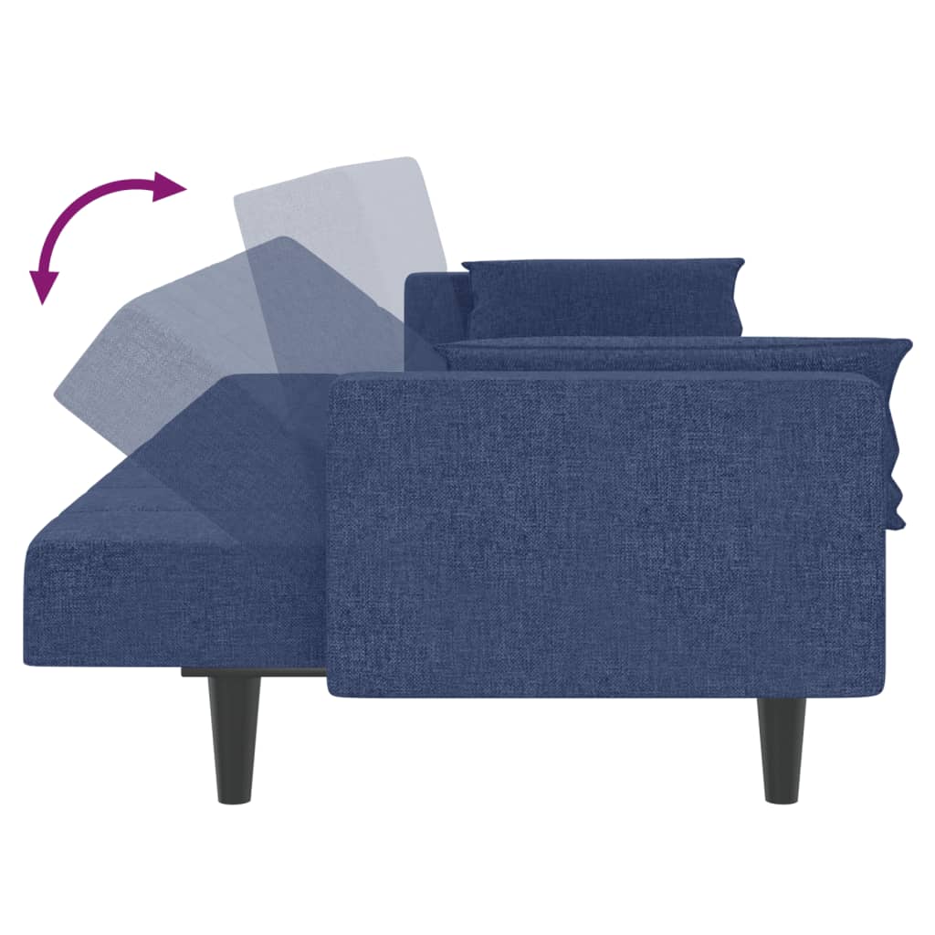 Slaapbank – Slaapstoel – Slaapbankje – Slaapbankje 2-zits – Bedbank – Blauw – Compact 2-Zits – Met Stabiel Metalen Frame