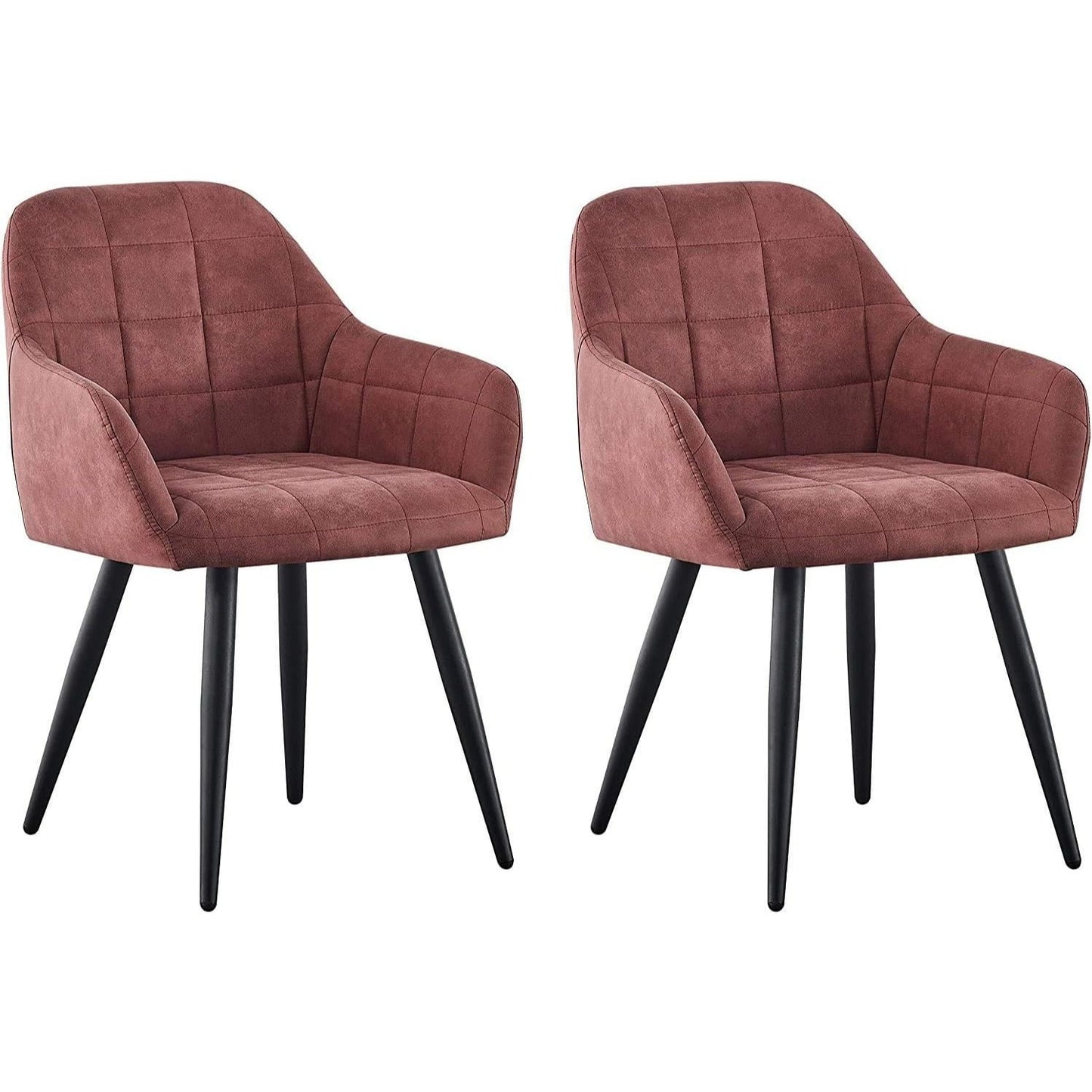 Eetkamerstoel – Kuipstoel – Stoel – Keukenstoel – Set Van 2 – Kunstfluweel Bekleding – Metalen Poten – Comfortabel & Duurzaam – Zithoogte 82 cm
