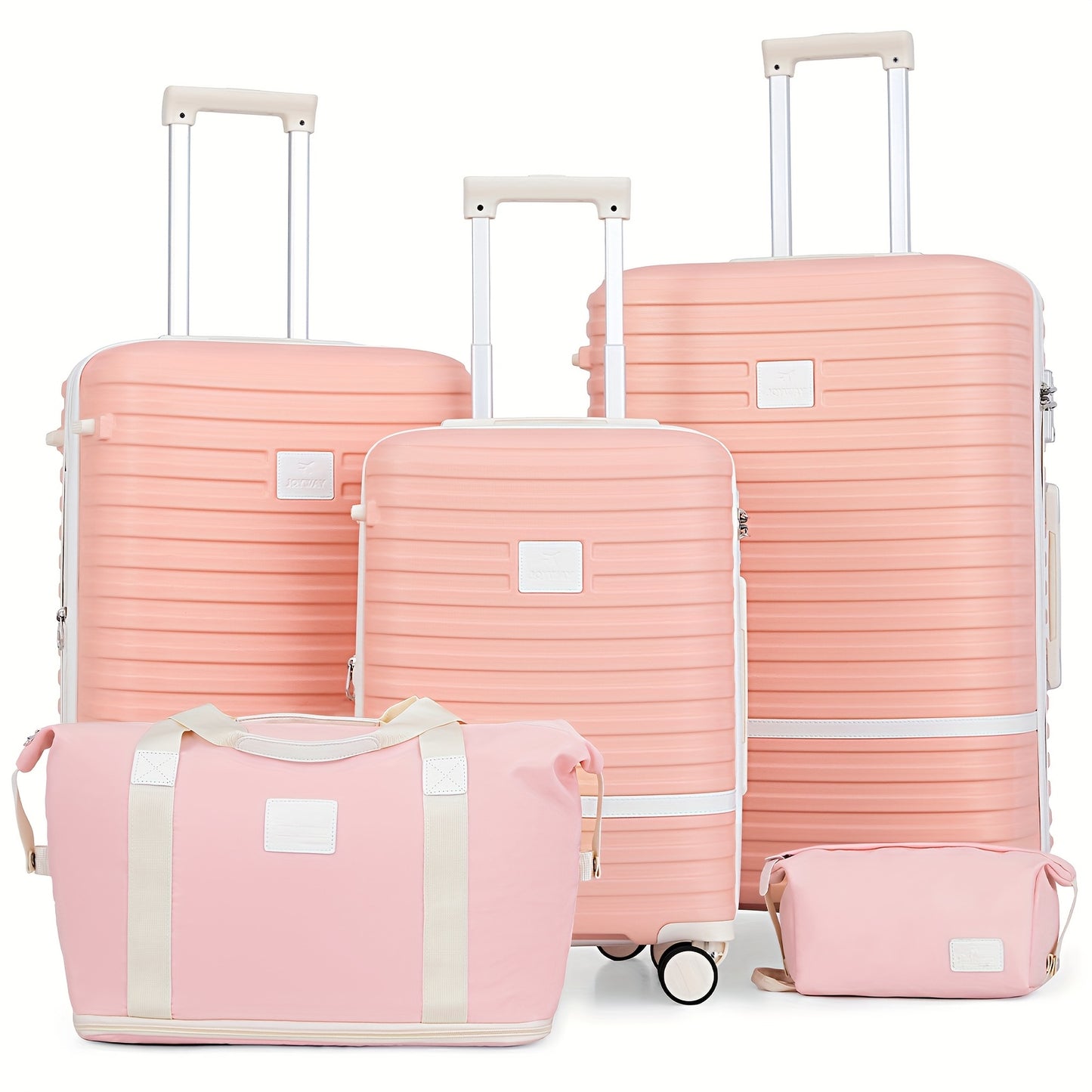 Reiskoffer Set – Harde Koffer – Bagage – Trolley – Cabin Koffer – Roze Variant – ABS Behuizing – 360° Zwenkwielen