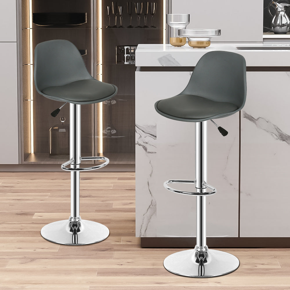 8pcs Adjustable Bar Stool Set, Electroplating, PU Seat Cushion, Swivel Seat, Height Adjustable 55-75 Cm