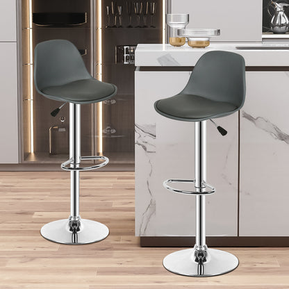 8pcs Adjustable Bar Stool Set, Electroplating, PU Seat Cushion, Swivel Seat, Height Adjustable 55-75 Cm