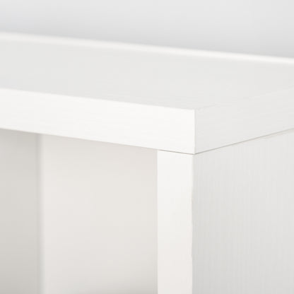 Multimedia Opbergkast – Cd-Kast – Dvd-Kast – Boekenkast – Mediamuur – Verstelbare Planken – Wit Hout – 89 x 130,5 cm