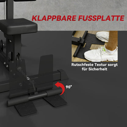 Roeimachine – Roeitrainer – Roeiapparaat – Fitnessapparaat – Hometrainer – Stalen Constructie – Instelbare Voetsteunen & Gevoerde Rugleuning – Full-Body Workout – Ruimtebesparend Zonder Elektronica