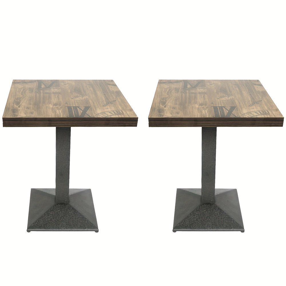Eettafel – Tafel – Dinertafel – Eetkamertafel – Tafeltje – Industrieel Design – Zwart Metalen Tafelpoten – 60x60x75 cm – Duurzaam Slijtvaste Blad – Set van 2