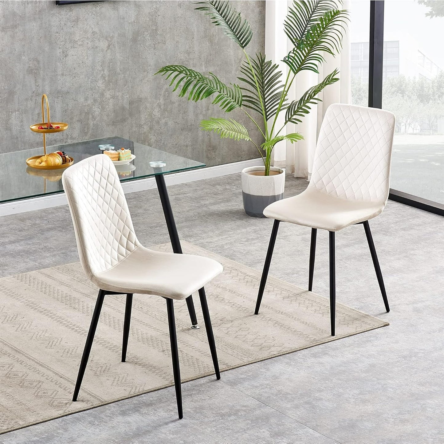 Design Eetkamerstoel – Luxe Stoel – Velvet Stoel – Metalen Stoel – Set Van 4 – Ergonomisch Comfort – Stabiele Metalen Poten