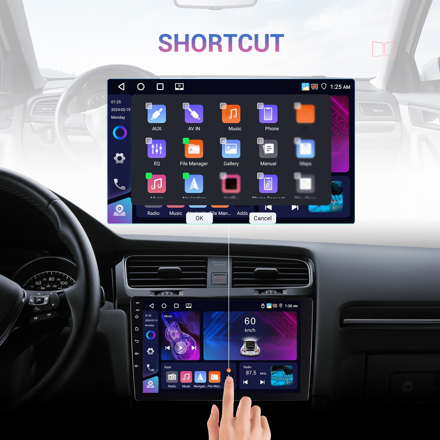 Autoradio – Android Autoradio – 2-DIN Autoradio – Carplay Radio – DAB+ Radio – 10,1 Inch Touchscreen – Draadloos CarPlay & Android Auto