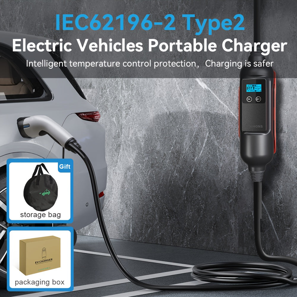 Elektrische Auto Lader – EV Lader – Mobiele Thuislader – Laadkabel – Laadstation – 11 KW 3-Fase – Inclusief 16A Schuko Adapter