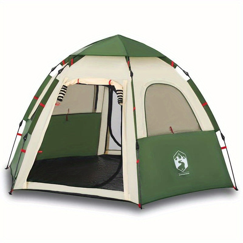 4-Persoons Tent – Familie Tent – Kampeertent – Outdoor Tent – Groene Tent – Quick-Open Systeem – Weerbestendig Polyester