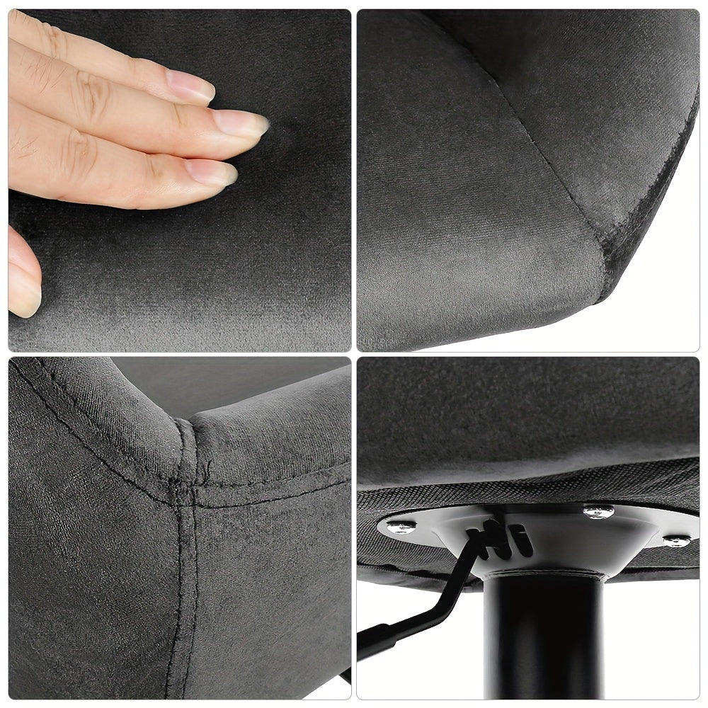 Barstoelen Set 2 – Barkrukken – Hoge Stoelen – Keukenstoelen – Draaibare Krukken – Modern Design – Fluwelen Bekleding – 360° Swivel – Zwarte Metalen Poten – Verstelbare Hoogte 86-106 cm