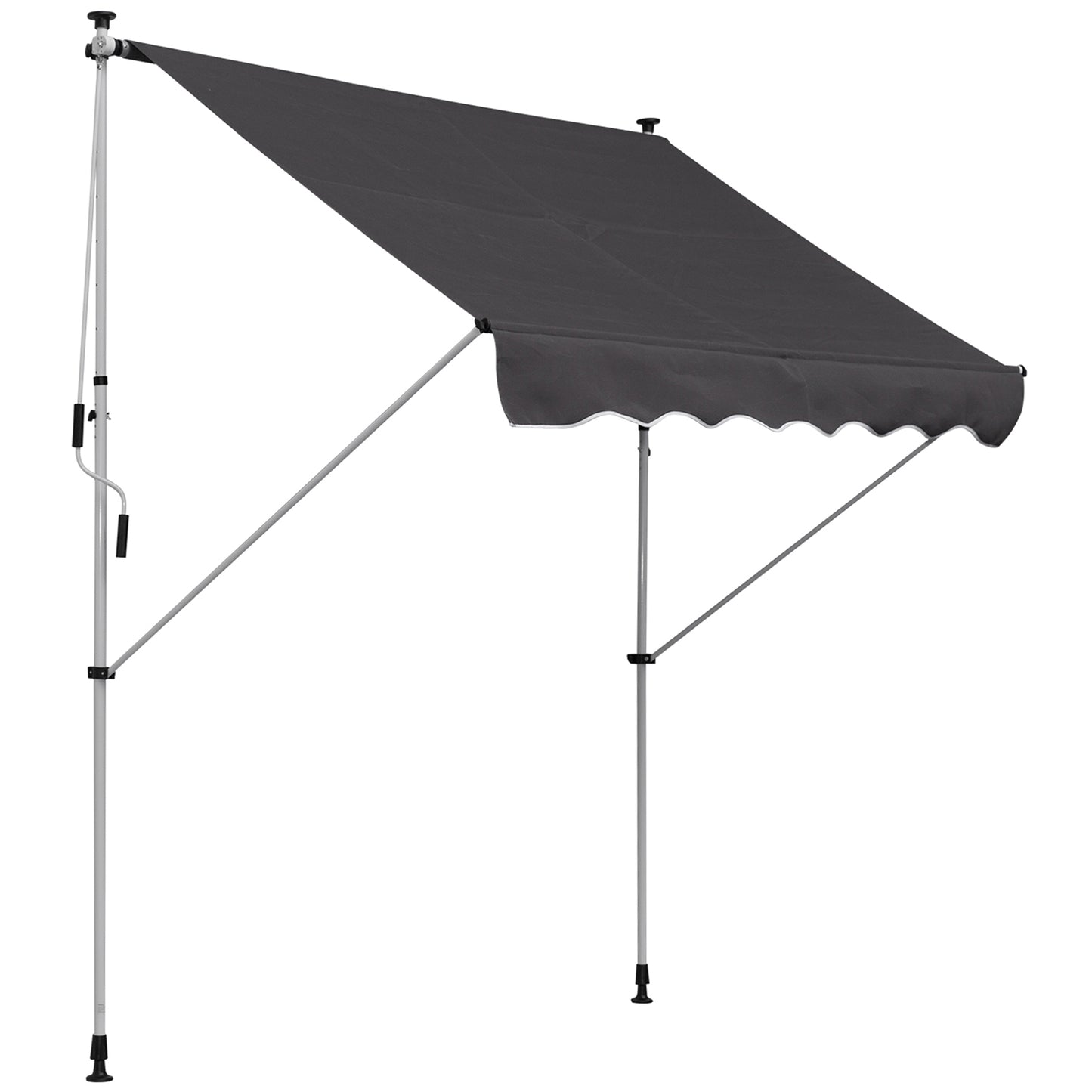 Verstelbare Balkonluifel – Zonnescherm – Terrasluifel – Schaduwdoek – Handbediende Luifel – 150 cm Breed – Weerbestendig Aluminium Frame