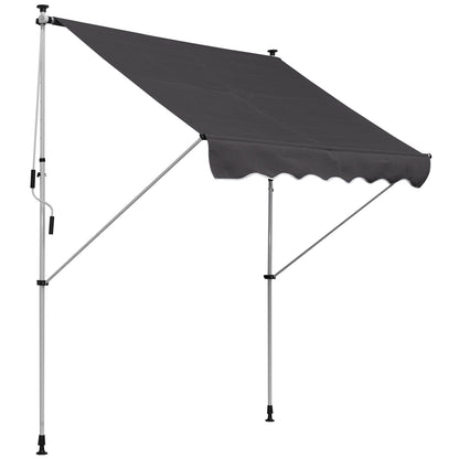 Verstelbare Balkonluifel – Zonnescherm – Terrasluifel – Schaduwdoek – Handbediende Luifel – 150 cm Breed – Weerbestendig Aluminium Frame