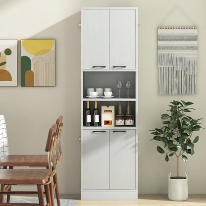 Keukenkast – Opbergkast – Buffetkast – Bovenkast – Onderkast – 190 cm Hoog – Lichtgrijs Mat Houtnerf