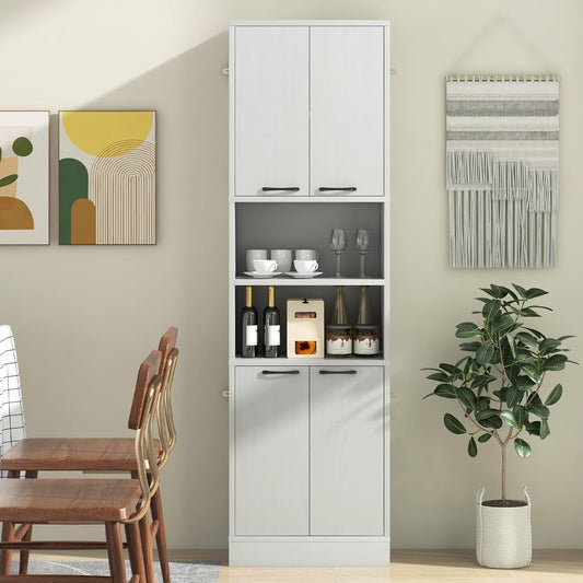 Keukenkast – Opbergkast – Buffetkast – Bovenkast – Onderkast – 190 cm Hoog – Lichtgrijs Mat Houtnerf