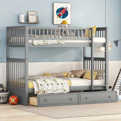 Stapelbed – Hoogslaper – Bunkbed – Kinderbed – Jongensbed – 90x200cm – Met Laden – Metaal – Ruimtebesparend – Duurzaam