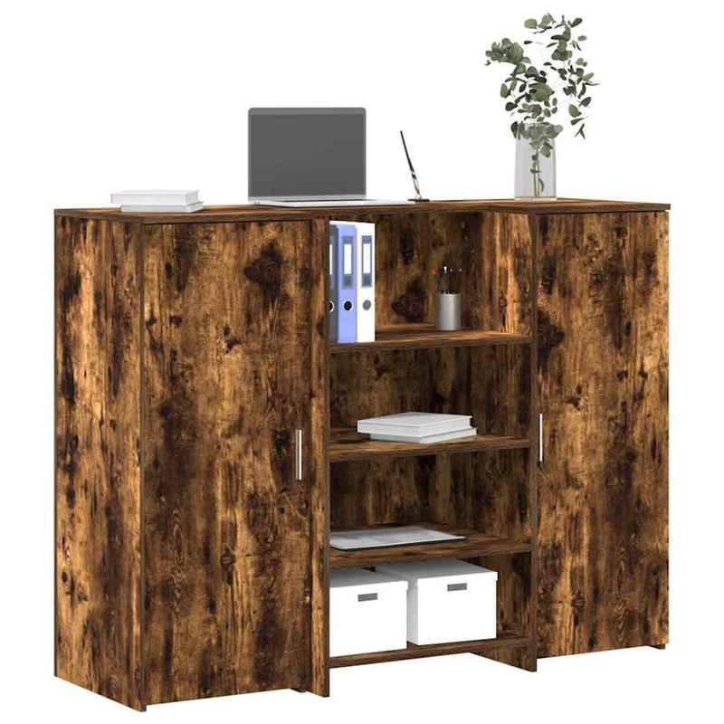 Balie – Receptiebalie – Welkomstbalie – Ontvangstbalie – Balietafel – Gebrande Eikenhout Bruin – 135x50x103,5 cm – Duurzaam Houtmateriaal