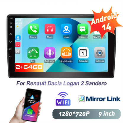 Autoradio – Auto Radio – Multimediaspeler – 2-DIN Radio – 9 Inch IPS Touchscreen – Android 14 – Bluetooth & Handsfree Bellen