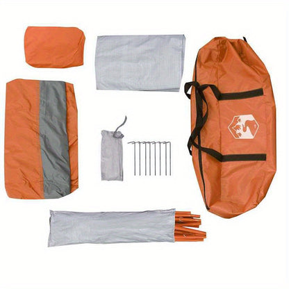Toilettent – Outdoor Toilet Tent – Scheerlaken – Camping Toilet – Kleedruimte Tent – Grijs Oranje – Draagbaar – Waterafstotend PVC