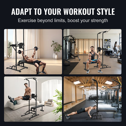 Power Tower – Thuisfitnessapparaat – Krachttrainer – Fitnessstation – Workoutstation – Verstelbare Pull-Up Bar – Maximaal 200 Kg Belastbaar