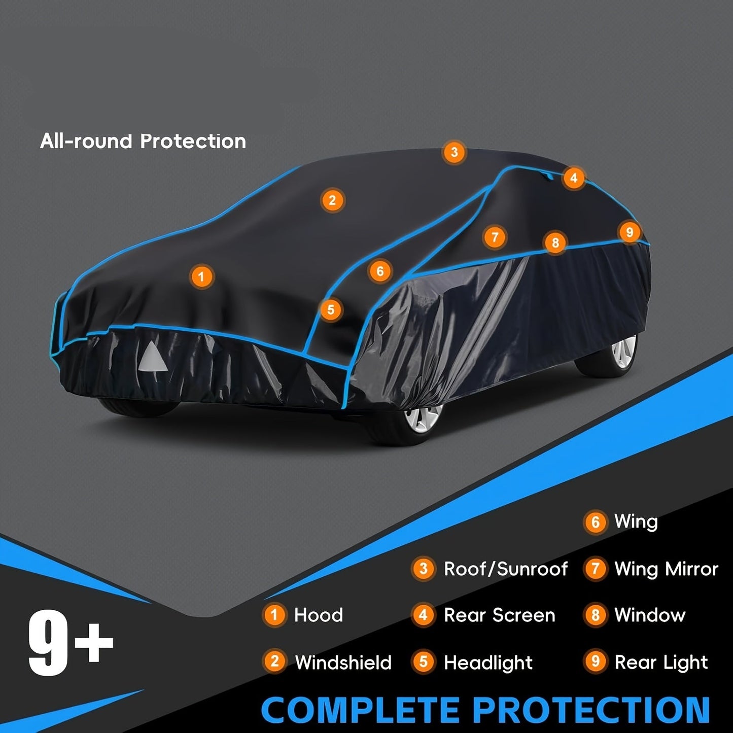 Autohoes Hagelbestendig – Auto Afdekhoes – Wagenhoes – Beschermhoes – SUV Hoes 460-485 cm – 5 mm EVA Composite – Reflecterende Veiligheid