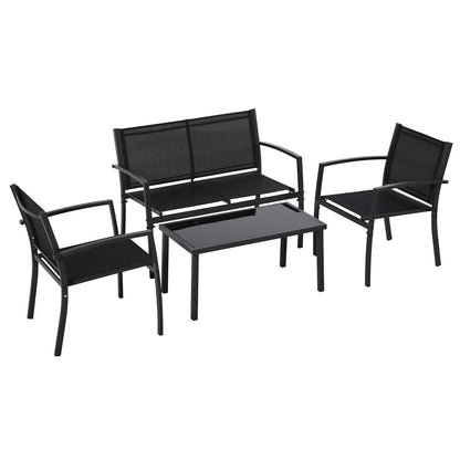 Tuinmeubelen – Loungeset – Zitgroep – Loungebank – Tuinset – Met Metalen Frame – Textilene Bekleding