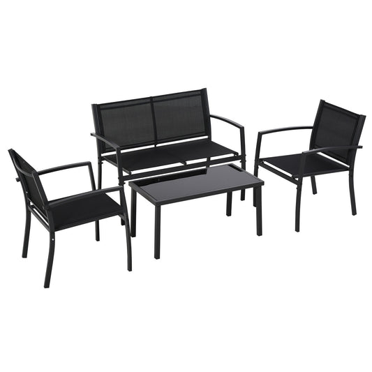 Tuinmeubelen – Loungeset – Zitgroep – Loungebank – Tuinset – Met Metalen Frame – Textilene Bekleding