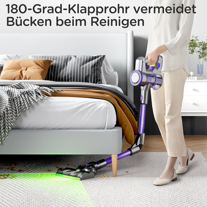 Draadloze Steelstofzuiger – Stofzuiger Zonder Snoer – Handstofzuiger – Stofzuiger Steel – Snoerloze Zuigkracht – Zwart – 65 kPa Zuigkracht – 7-Lagen Filtersysteem