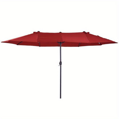 Parasol – Zonnescherm – Tuinparasol – Terrasparasol – Buitenparasol – Extra Groot 455x270 cm – Handmatige Kurk Bediening – Duurzaam & Stabiel Frame – Rood Rechthoekig/Ovaal