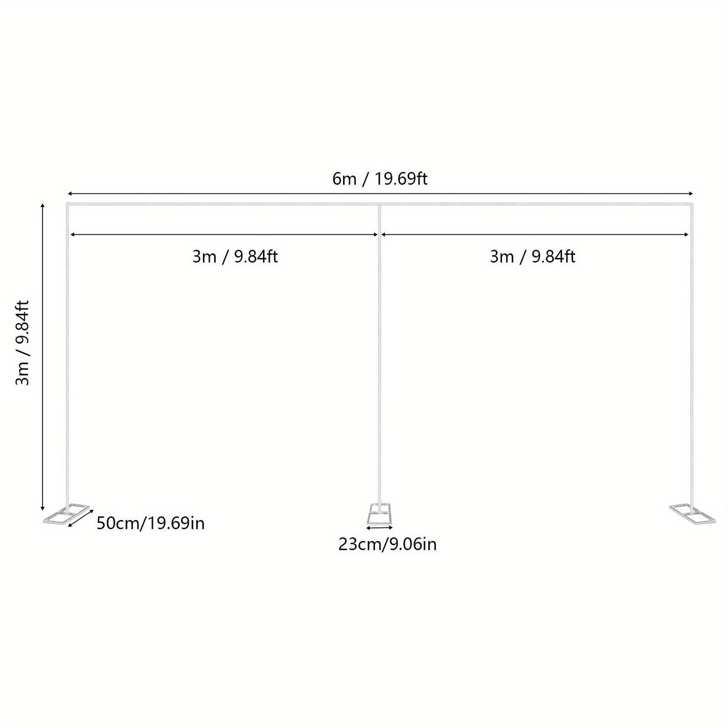 Backdrop Frame – Gordijnframe – Podiumframe – Fotostudio Frame – Curtain Stand – 6 Meter Breed – Duurzaam Metaal