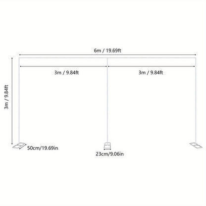 Backdrop Frame – Gordijnframe – Podiumframe – Fotostudio Frame – Curtain Stand – 6 Meter Breed – Duurzaam Metaal