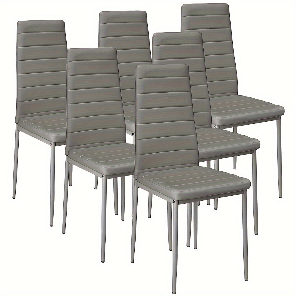 Eetkamerstoel – Stoel – Kuipstoel – Armstoel – Draaistoel – Set van 6 – PU Leer – Metalen Poten – Ergonomisch Design – Stapelbaar – Makkelijk schoon te maken