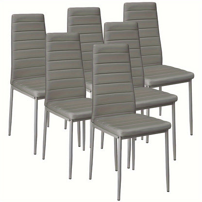 Eetkamerstoel – Stoel – Kuipstoel – Armstoel – Draaistoel – Set van 6 – PU Leer – Metalen Poten – Ergonomisch Design – Stapelbaar – Makkelijk schoon te maken