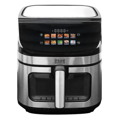 Airfryer – Heteluchtfriteuse – Digitale Friteuse – Luchtfriteuse – Air Fryer Oven – 9L Inhoud – 2200W Vermogen – Dubbel Verwarmingssysteem 360° – Roestvrijstaal