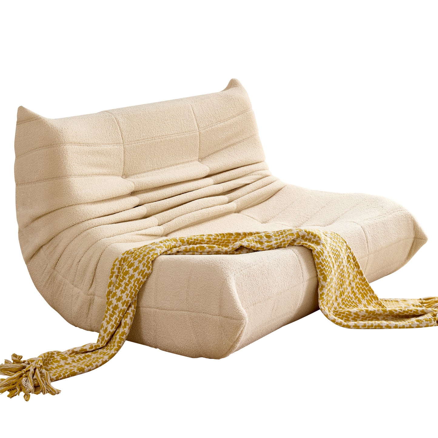 Relaxfauteuil – Lounge Stoel – Zitzak Sofa – Lazy Chair – Tweezitsbank – Verwijderbare Kussens – Memory Foam & Corduroy Bekleding