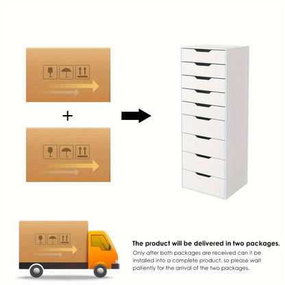 Witte Ladekast – Kommode – Dressoir – Opbergkast – Bureaukast – 6 Ruime Lades – Gouden Handgrepen – Duurzaam Massief Hout – 3.2 Cu Ft Opbergruimte