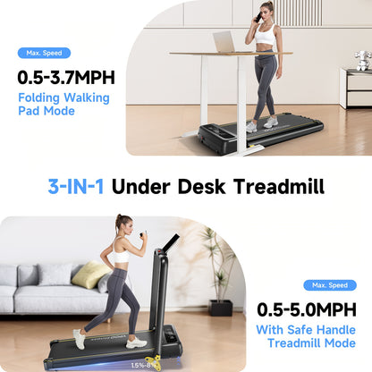 Loopband – Wandelband – Walking Pad – Treadmill – Loopband Inklapbaar – 3 Niveau Helling – Draagkracht Tot 136 kg
