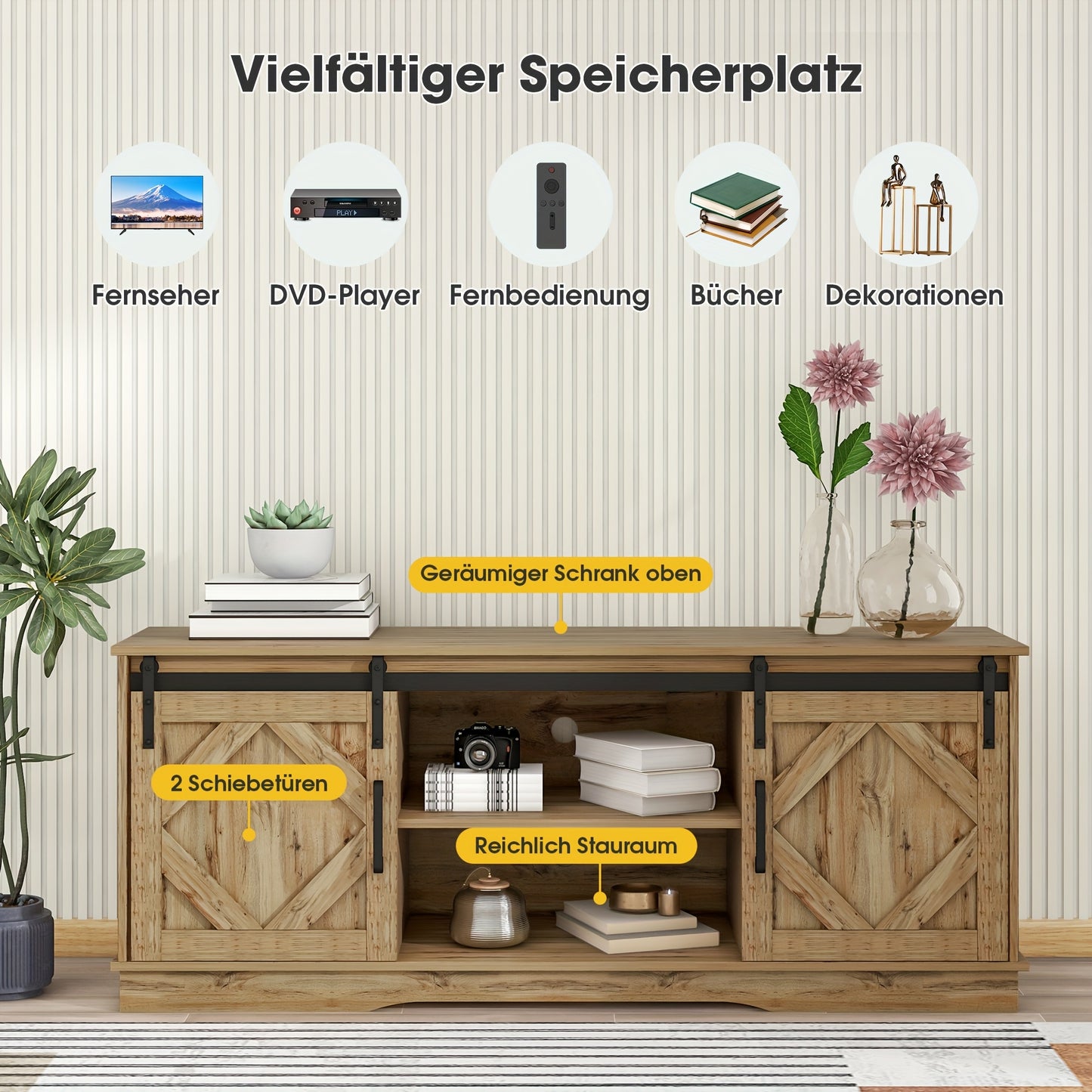 Dressoir – Ladekast – Opbergkast – Buffetkast – Hoekkast – Hardhout Met Rattan Deuren – 2 Lades – Met Metalen Handgrepen