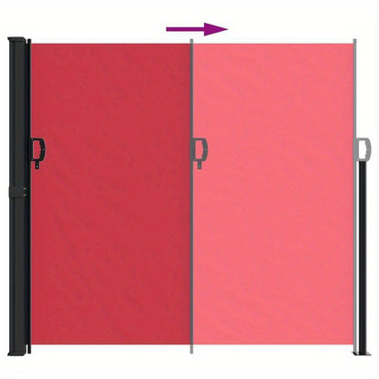 Windscherm – Windscherm Uitschuifbaar – Windscherm Tuin – Windscherm Veranda – Flexibele Afmetingen Tot 600 Cm – Weerbestendig Metalen Frame - Rood