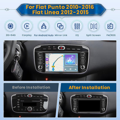 Autoradio – Multimedia Systeem – Auto Stereo – Navigatie Radio – 9-Inch HD Touchscreen – 2GB+64GB Met AHD Achteruitrijcamera & Microfoon – Draadloze CarPlay & Android Auto