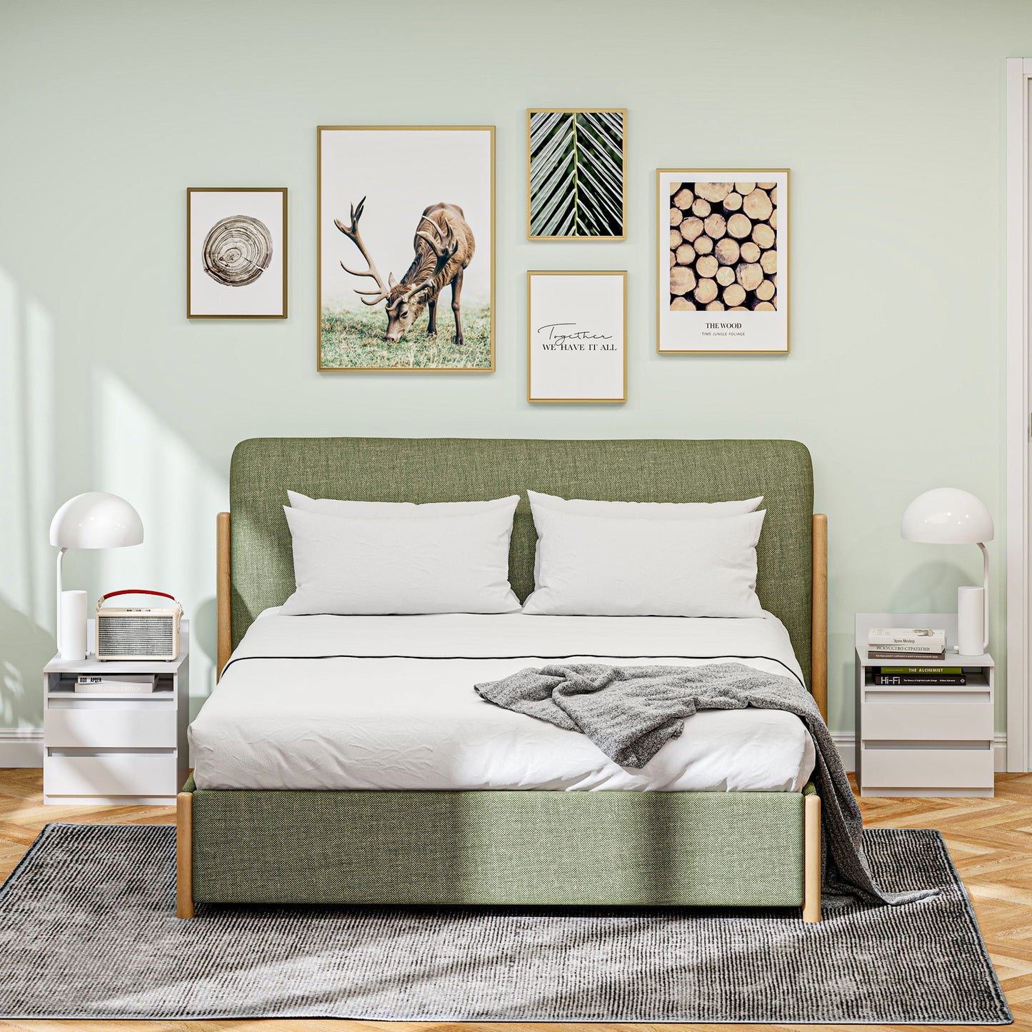 Nachtkastje – Nachtkastjes – Bedkastje – Slaapkamerkastje – Wit – 2-delige Set – Modern Design – Lade en Open Plank – Compact Formaat