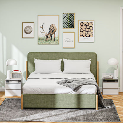 Nachtkastje – Nachtkastjes – Bedkastje – Slaapkamerkastje – Wit – 2-delige Set – Modern Design – Lade en Open Plank – Compact Formaat
