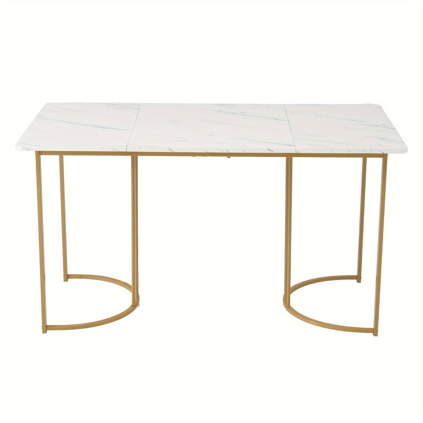 Eettafel – Tafel – Dinertafel – Keukentafel – Tafeltje – Wit Gouden Marmer – Verstelbare Poten – Compacte Afmeting 140x80 cm