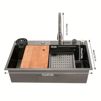 Stainless Steel Sink, For Manual Washing And Cleaning Of Food, Fruits, And Vegetables, For Kitchens Homes, Bathrooms, Farms, Backyards, Garages, Laundries