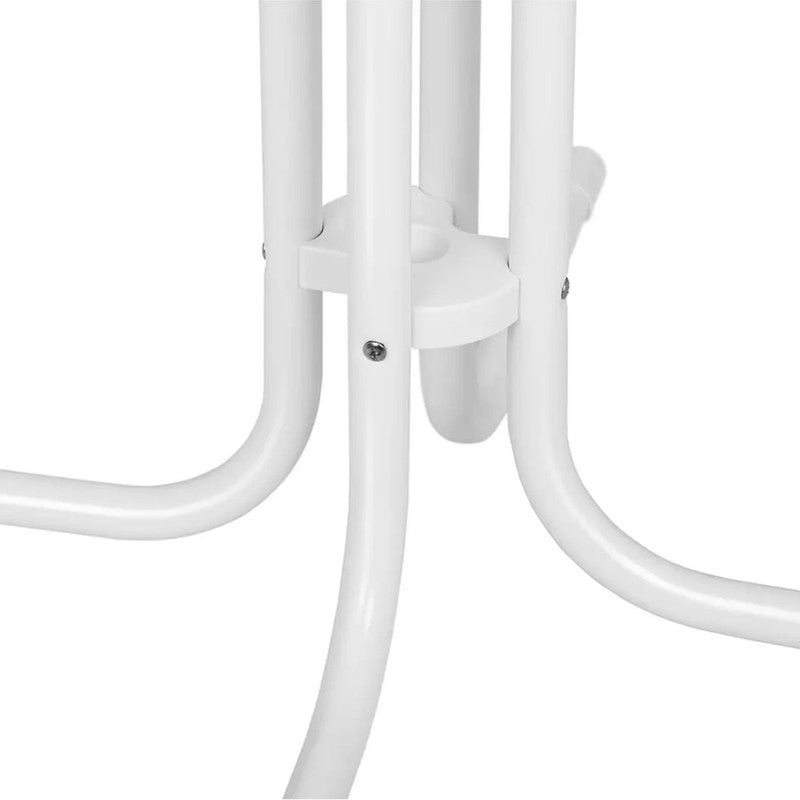 Round high foldable bar table, diameter 80 cm, height 110 cm, white