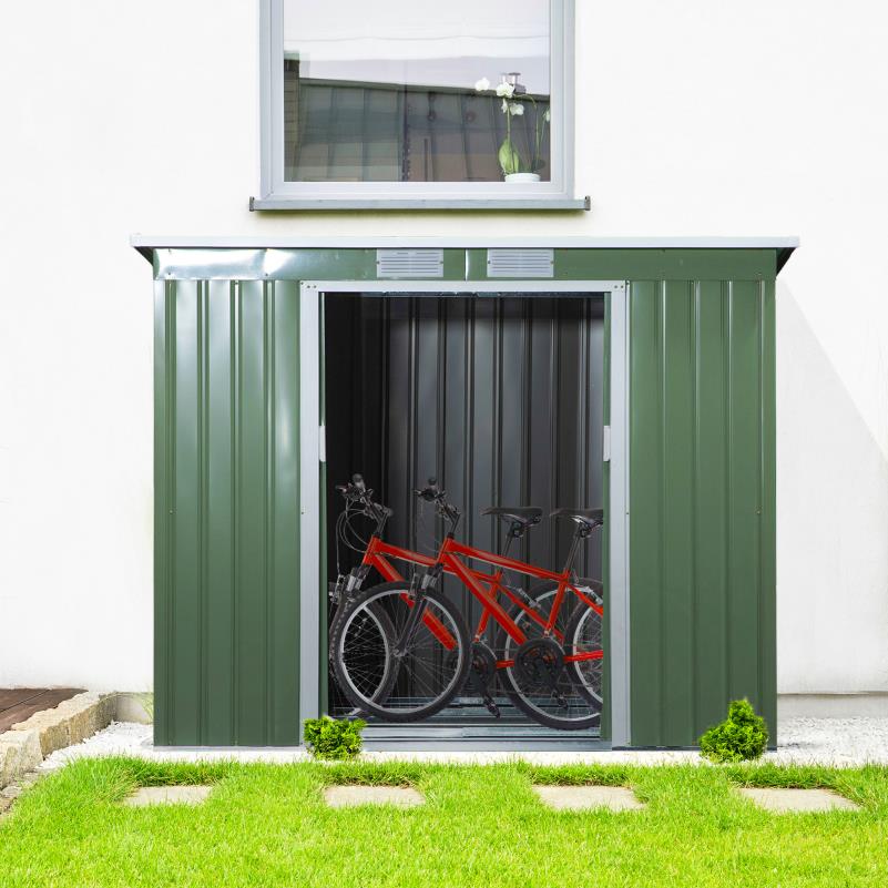 Tuinhuisje – Tuinschuur – Berging – Gereedschapshuis – Opberghuisje – Gegalvaniseerd Staal – Schuifdeur Met Ventilatieraampje – Compact 213x130x159 cm – Weerbestendig Met Schuin Dak