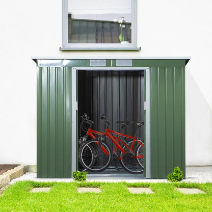 Tuinhuisje – Tuinschuur – Berging – Gereedschapshuis – Opberghuisje – Gegalvaniseerd Staal – Schuifdeur Met Ventilatieraampje – Compact 213x130x159 cm – Weerbestendig Met Schuin Dak