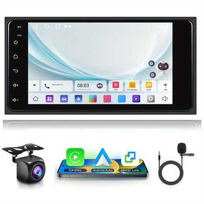 2G+64G Car Radio Stereo for Toyota Corolla 2003-2008/ Camry 2002-2006/ Highlander 2001-2007/ RAV4 2001-2005, Wireless CarPlay/ Android Auto 17.78cm IPS Touch Screen Android 13 WiFi DSP Camera