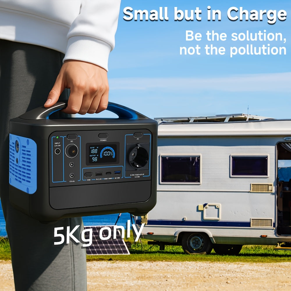 Draagbare Power Station – Portable Charger – Batterie Portable – Powerbank – Mobiele Accu – Compact LiFePO4 Batterij 493Wh – 600W Continu Vermogen & Snelladen
