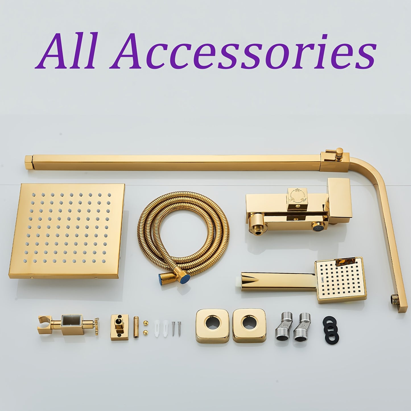 Modern Gouden Douche Systeem – Douche Set – Regendouche – Handdouche – Mengkraan – 20 cm Regenval – Thermostatisch – Wandmontage