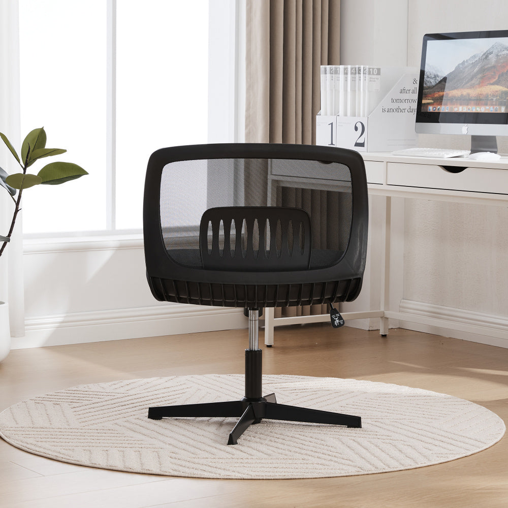Armless Bureaustoel – Leesstoel Zonder Armleuningen – Draaibare Stoel – Rocking Chair – Zithoek Stoel Groen – Fluwelen Bekleding – Verstelbare Zithoogte